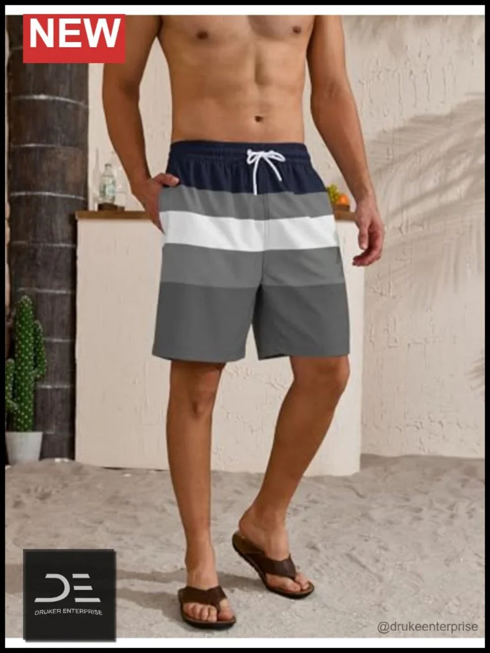 Men's Swim Trunks Board Shorts Mesh Lining 8 Inch Inseam Quick Dry Bathing Suit